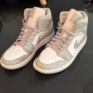 Nike Air Jordan Mid Sneaker in Gray and White